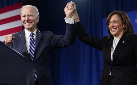 Joe Biden et Kamala Harris au Democratic National Committee de 2023 à Philadelphie. Photo: AP Photo/Patrick Semansky